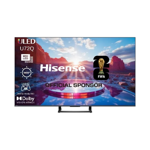 מסך טלוויזיה 65 אינץ' MINI LED 4K הייסנס HISENSE 65U72Q יבואן רשמי