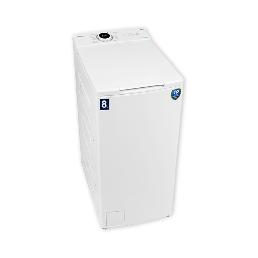 מכונת כביסה פתח עליון 8 ק"ג 1200 סל"ד מידאה MIDEA MF100T80W/B-IL יבואן רשמי