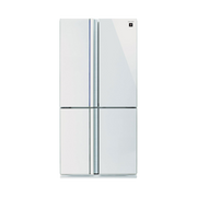 מקרר ארבע דלתות 611 ליטר זכוכית לבנה שארפ SHARP SJ-8942WH יבואן רשמי